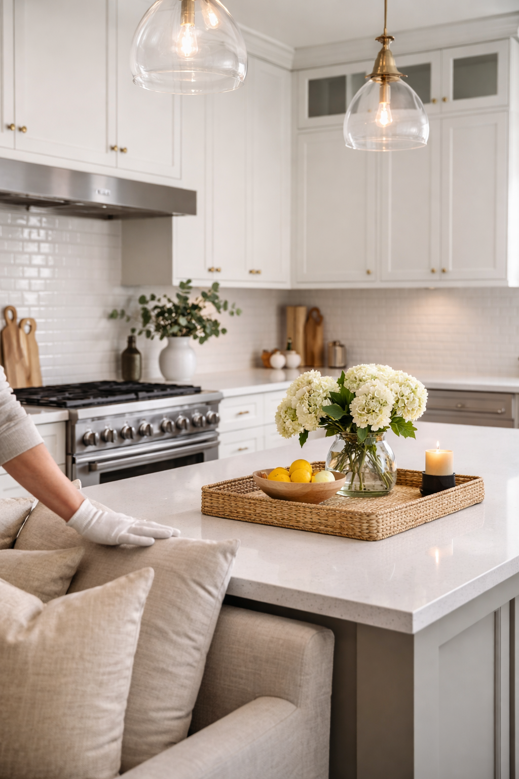 Staged kitchen prepared for selling a home, showing clean finishes and neutral design to attract buyers in Durham Region.
